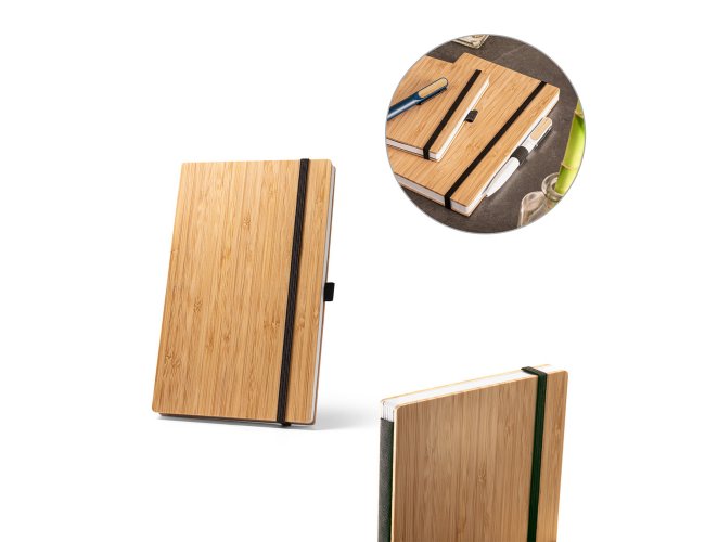 Caderno A5 em Bambu e Polister 21x14cm Com Pauta SP93582 (MB12800)